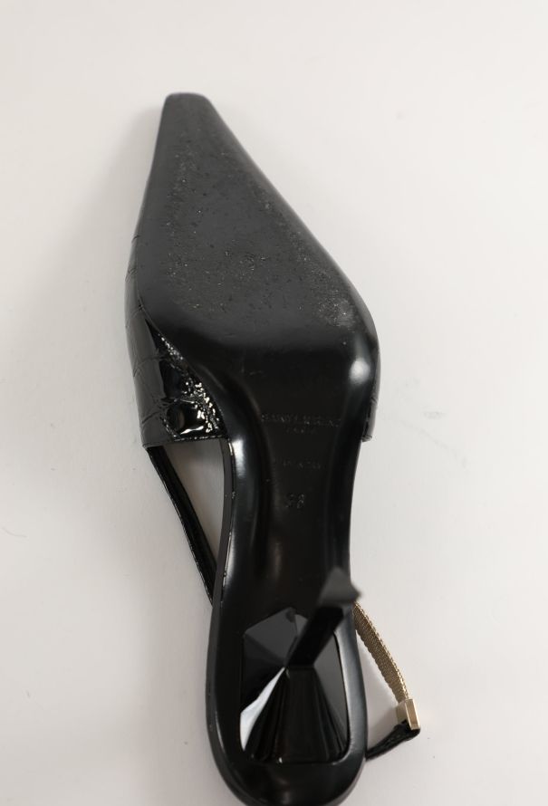 Saint Laurent 2023 Blake Embossed Slingbacks - 5