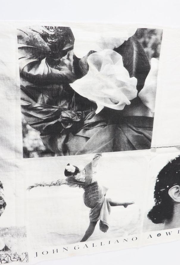 John Galliano RARE Fall 1987 'The Rose' Muslin Scarf - 4