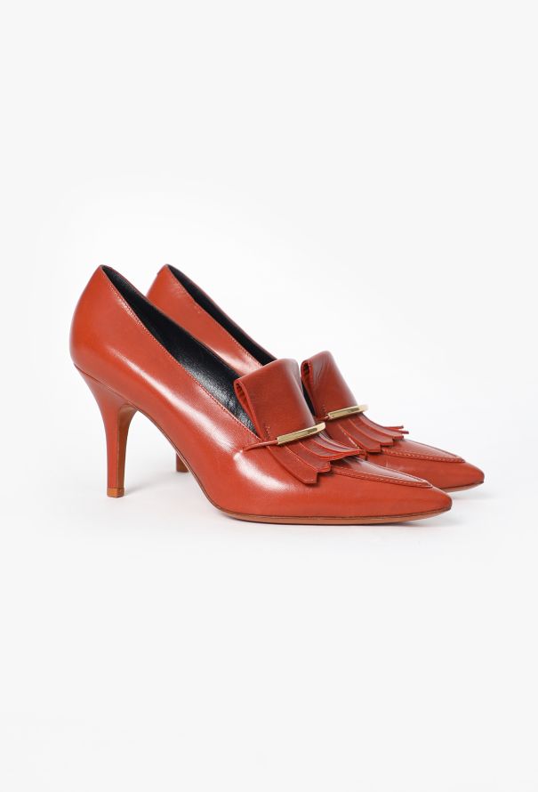 Céline Leather Fringe Pumps - 3