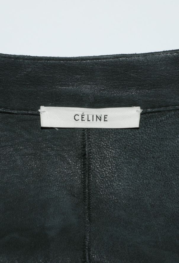 Céline Lambskin Shearling Biker Coat - 6