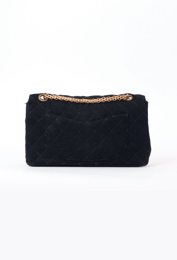 Chanel Navy Jersey 2.55 Medium Flap Bag - 4