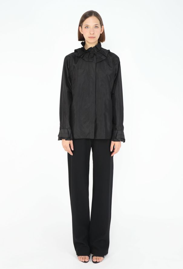 Chanel Silk Taffeta Jabot Blouse - 6