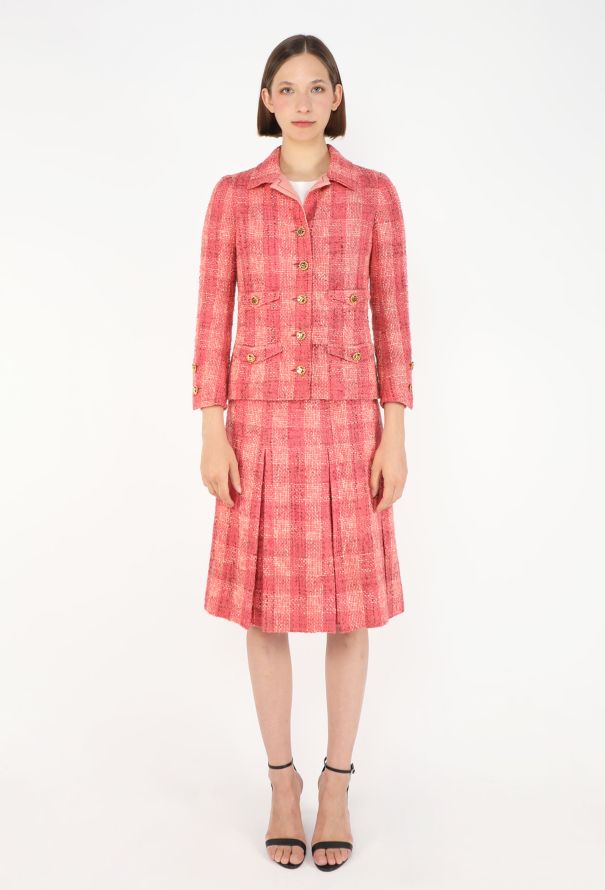 Chanel HAUTE COUTURE S/S 1976 Pleated Tweed Ensemble - 3