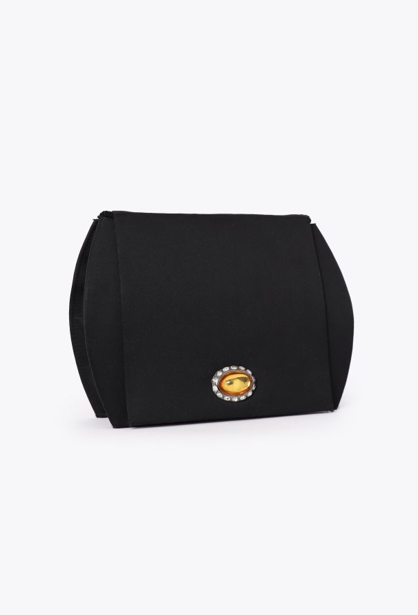 Saint Laurent '80 Couture Black Silk Clutch - 3 Saint Laurent '80 Couture Black Silk Clutch - 3