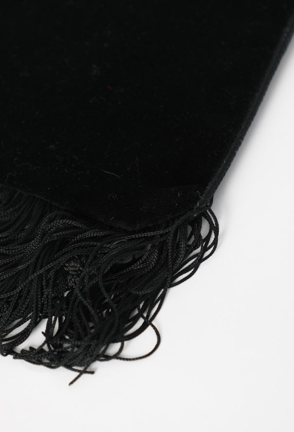 Saint Laurent '80s Black Velour Tassel Bag - 7
