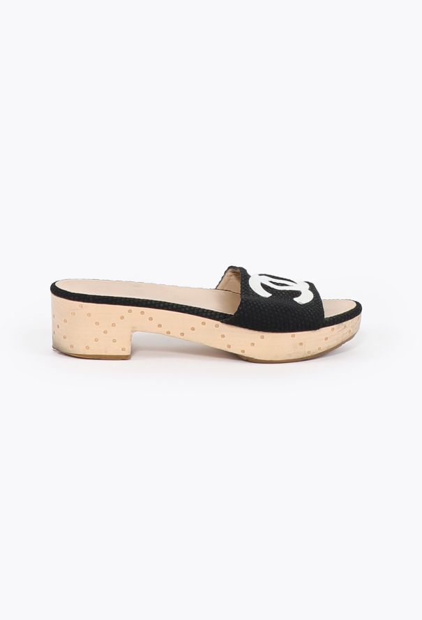 Chanel 2010 'CC' Wooden Sandals - 1