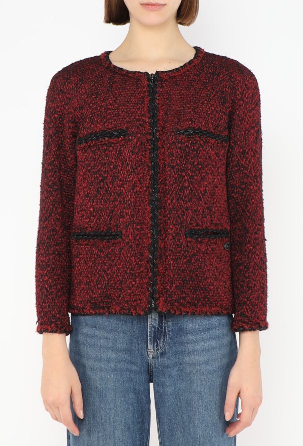 Chanel Braided Trim Tweed Jacket - 4 Chanel Braided Trim Tweed Jacket - 4