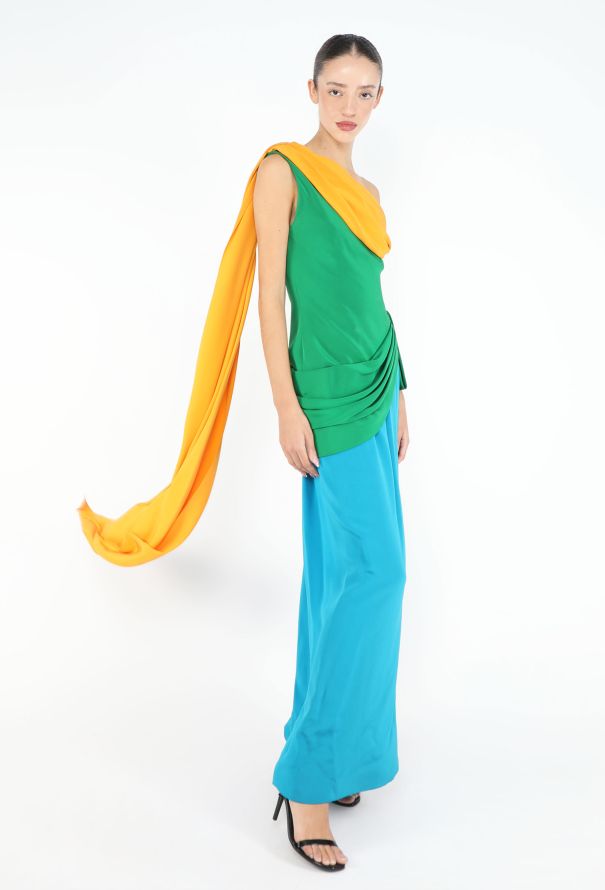 Givenchy RARE Late '80s Draped One-Shoulder Gown - 1