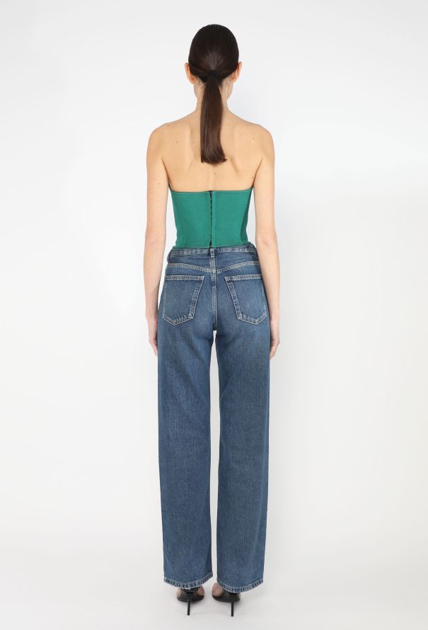 Alaïa 1990 Emerald Corset Top - 4