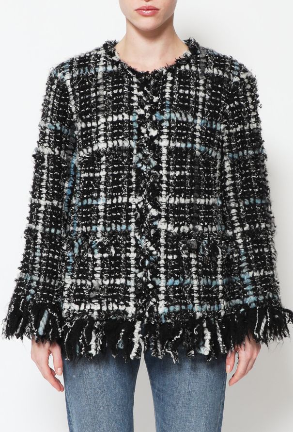 Stunning 2010 Frayed Tweed Jacket, Authentic & Vintage