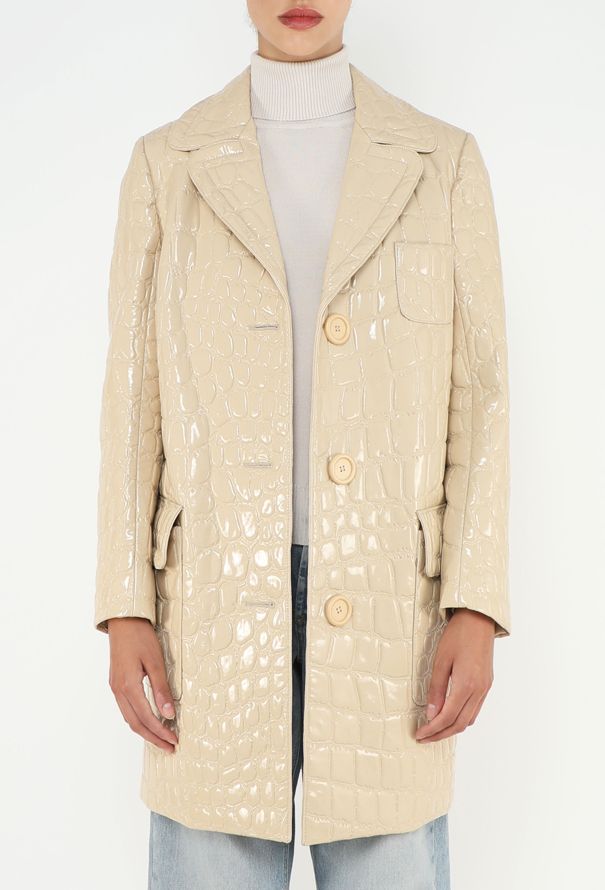 Miu Miu F/W 2015 Embossed Patent Coat - 4 Miu Miu F/W 2015 Embossed Patent Coat - 4