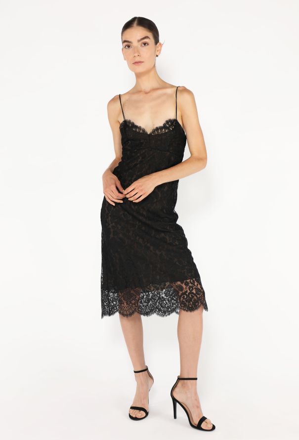 Calvin Klein 1995 Chantilly Lace Slip Dress - 3