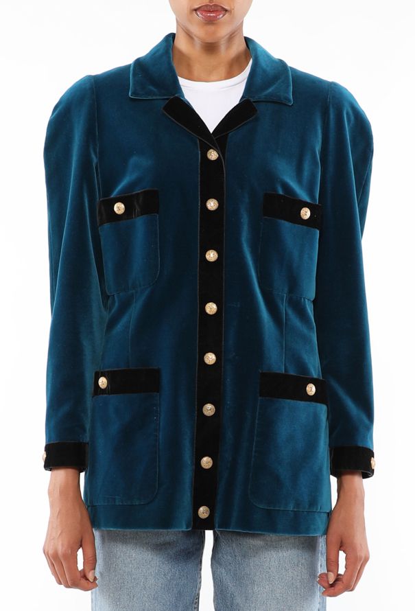 Chanel Velvet 'CC' Button Jacket, F/W 1991 - 3