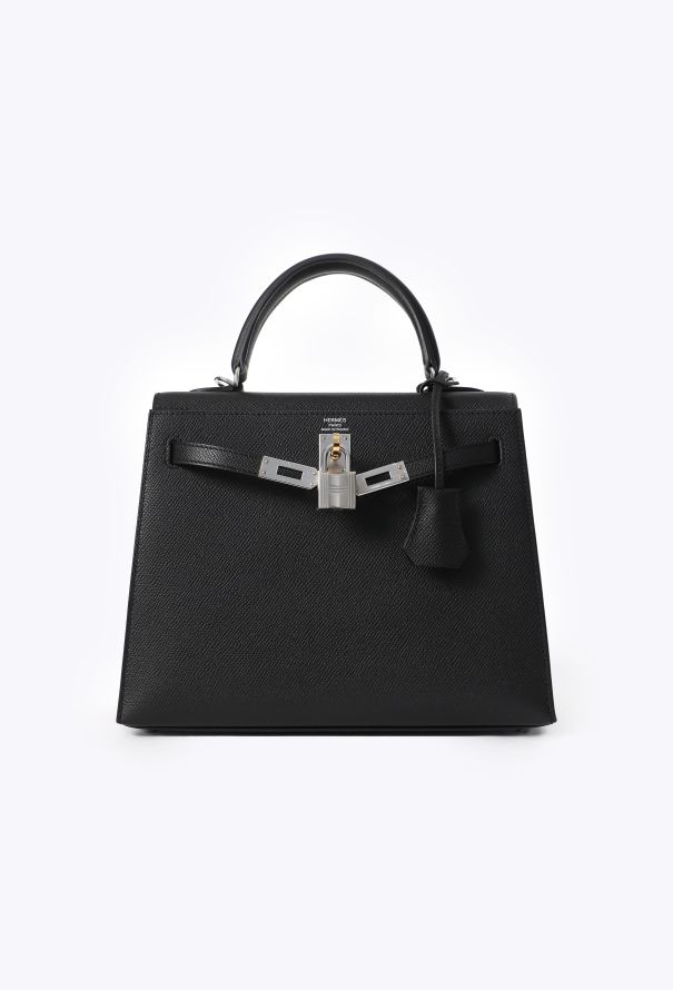 Hermès Black Epsom Kelly Sellier 25 Electrum - 5