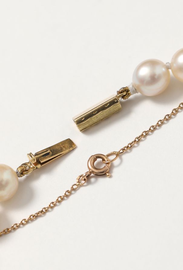 Vintage Fine Jewelry 1980s 18k Yellow Gold & Pearl Necklace - 6