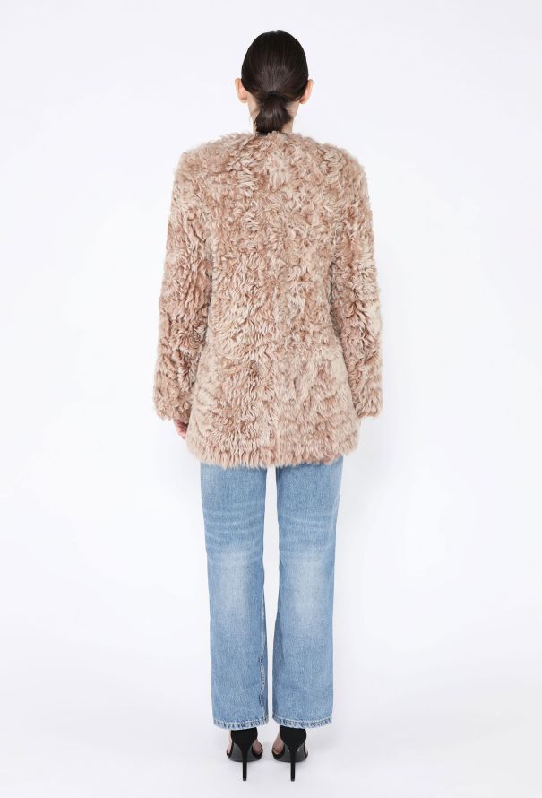 Balenciaga Shearling Leather Trim Coat - 6