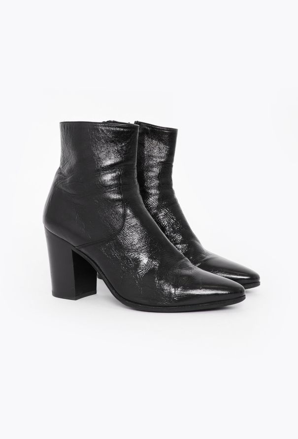 Saint Laurent 2015 Grained Leather Ankle Boots - 2