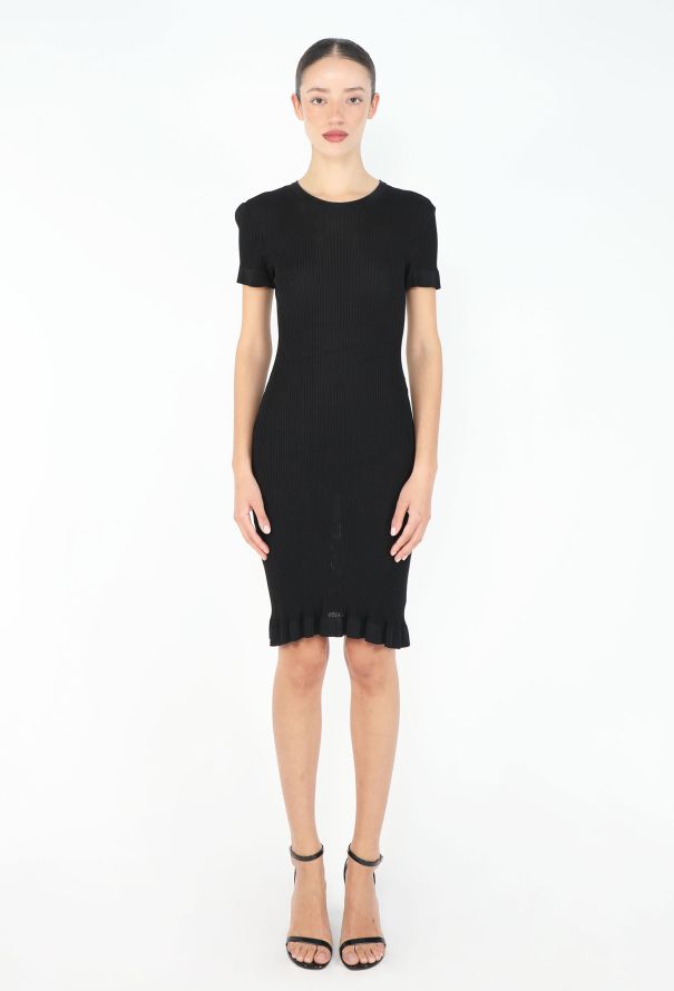 Chanel 1997 Ribbed 'CC' Bodycon Dress - 1