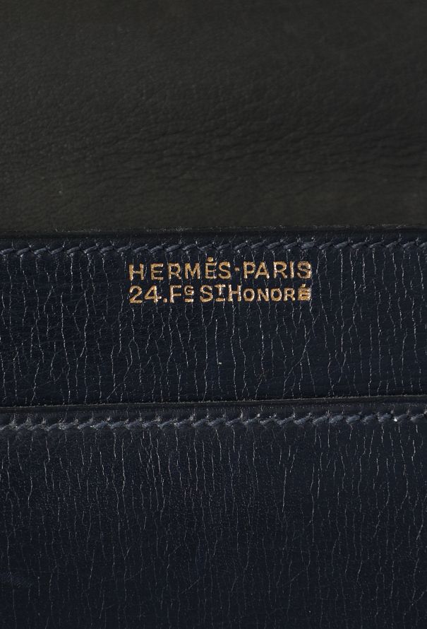 Hermès Exquisite 1940s "24 Faubourg" Handbag in Bleu H - 10