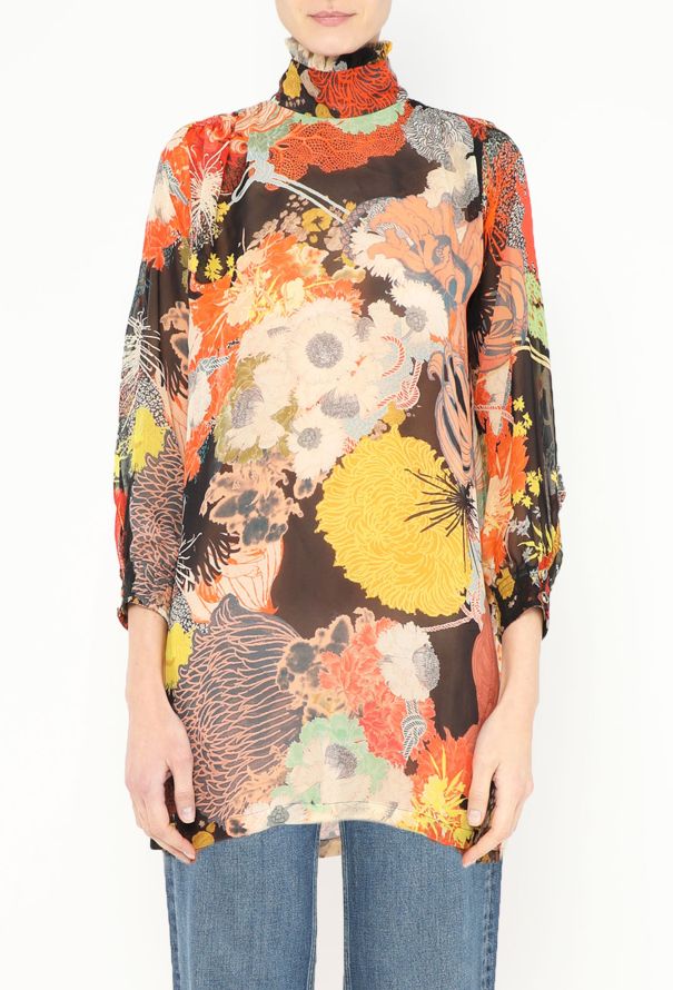Dries Van Noten S/S 2017 Printed Chiffon Tunic - 1