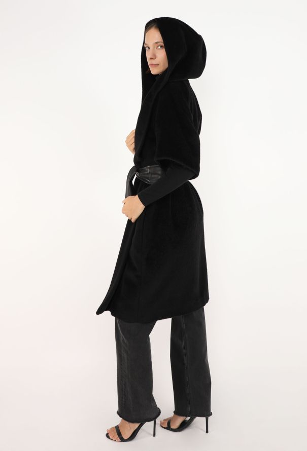 Hermès Belted Alpaca Shawl Coat, 2007 - 7