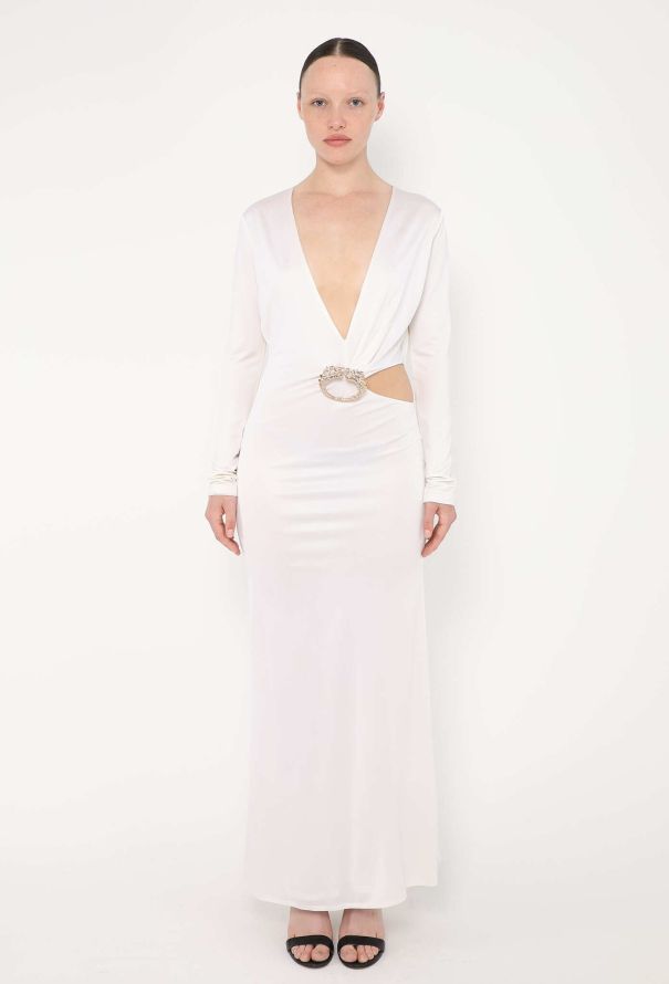Gucci HIGHLY COLLECTOR F/W 2004 Plunging Brooch Gown - 1