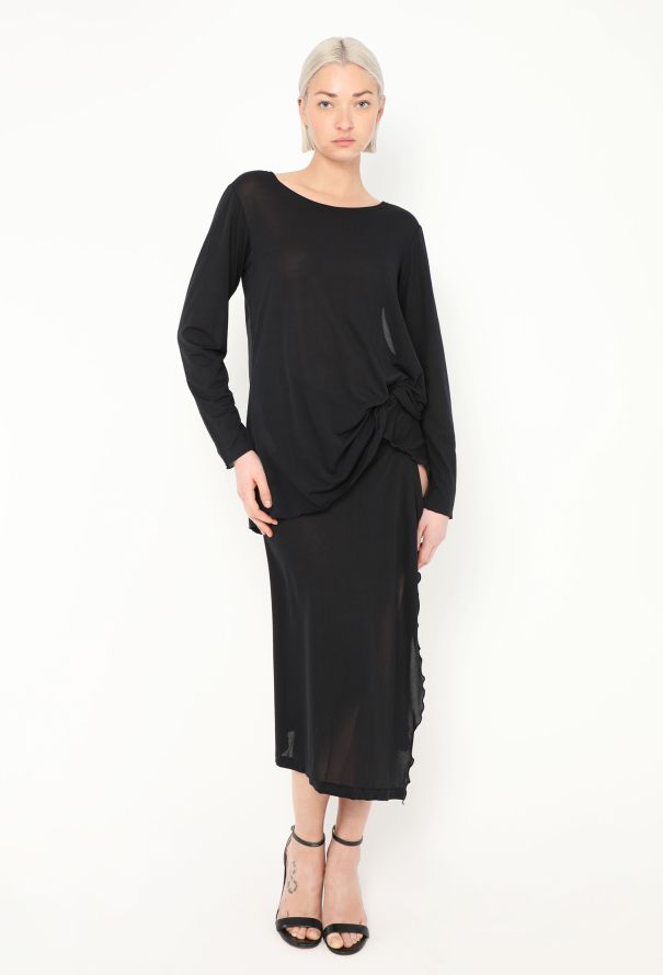 Yohji Yamamoto 1994 Jersey Wrap Slit Ensemble - 1