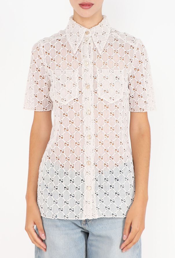 Gucci Monogram Macramé Shirt - 2