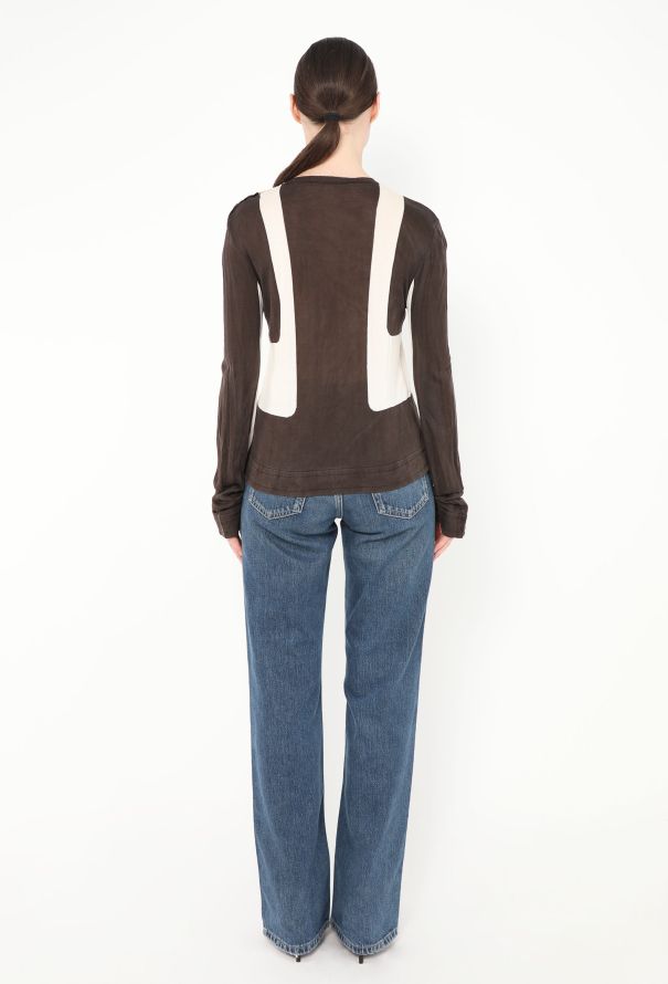 Balenciaga F/W 2005 Bicolor Silk Knit Top - 5