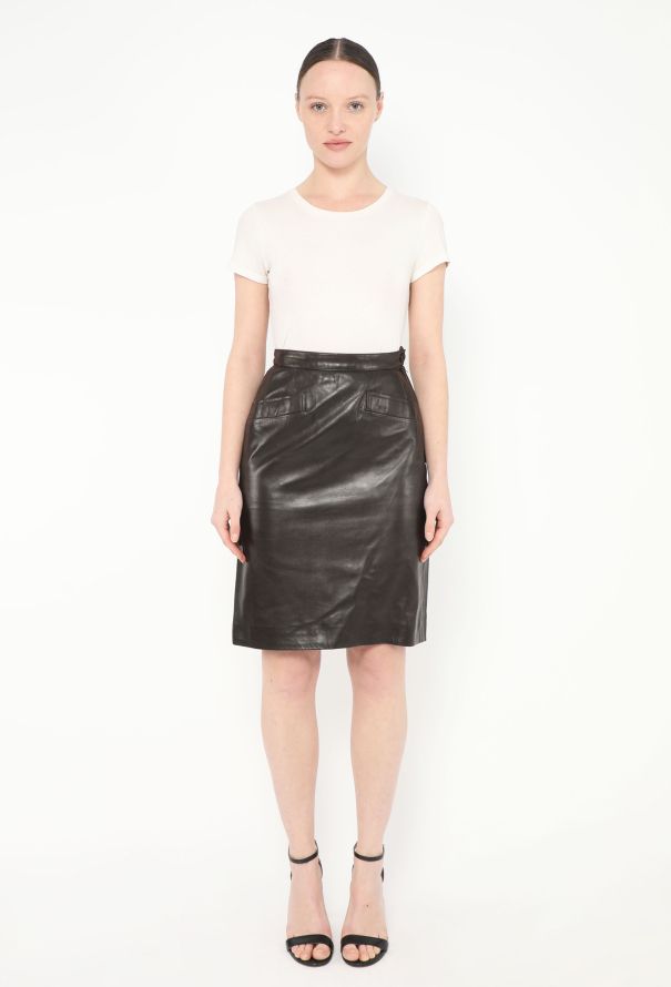 Saint Laurent '70s Lambskin Leather Skirt - 2 Saint Laurent '70s Lambskin Leather Skirt - 2