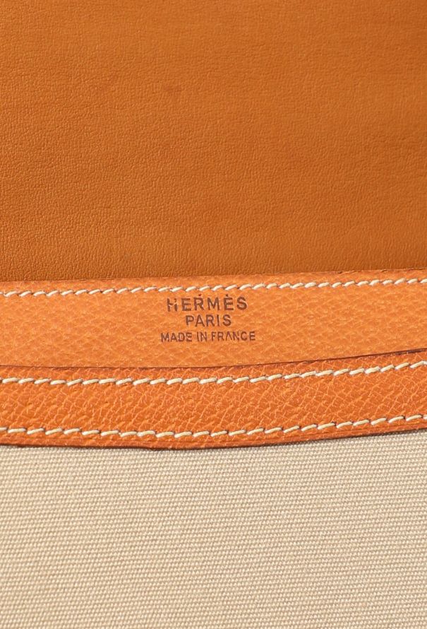 Hermès Rare '80s Marco Polo Toile & Wild Boar Clutch - 12