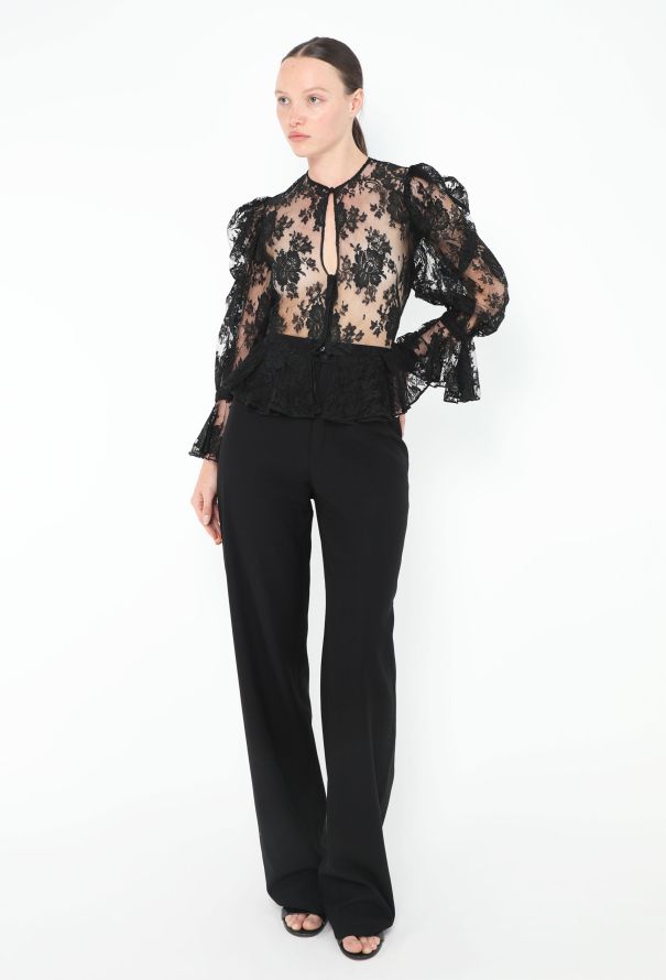 Alexander McQueen Ruffled Lace Peplum Top - 2 Alexander McQueen Ruffled Lace Peplum Top - 2