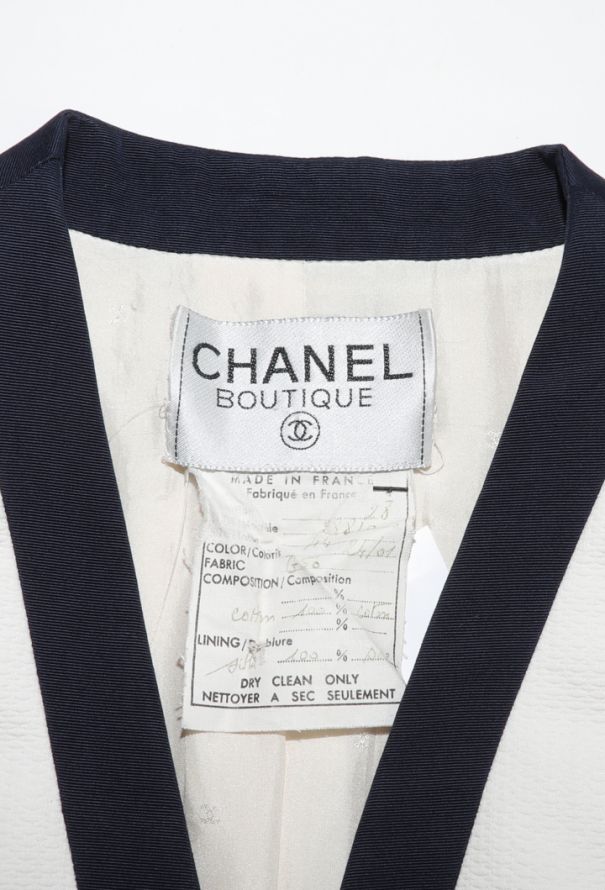 Chanel Camélia Piqué Cotton Blazer, S/S 1992 - 7