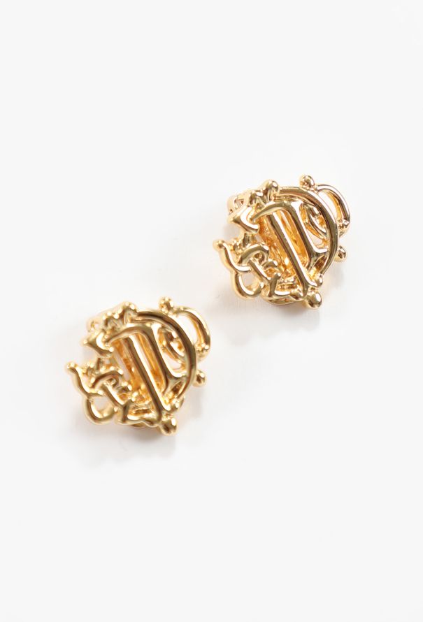 Dior Vintage Monogram Clip Earrings - 2