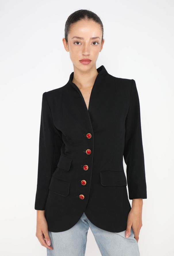 Saint Laurent 1996 Embellished Cabochon Blazer - 1