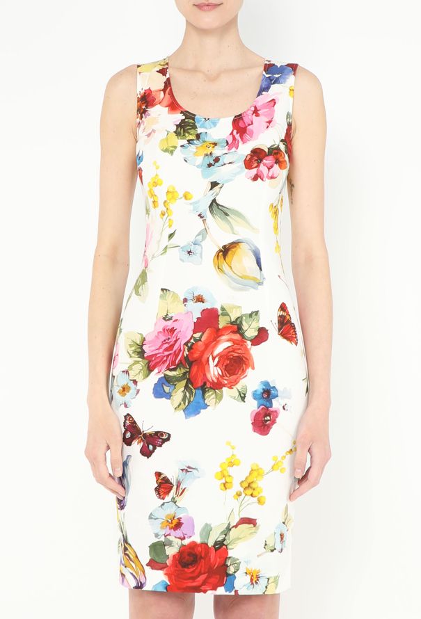 Dolce & Gabbana 2021 Floral Denim Bodycon Dress - 2