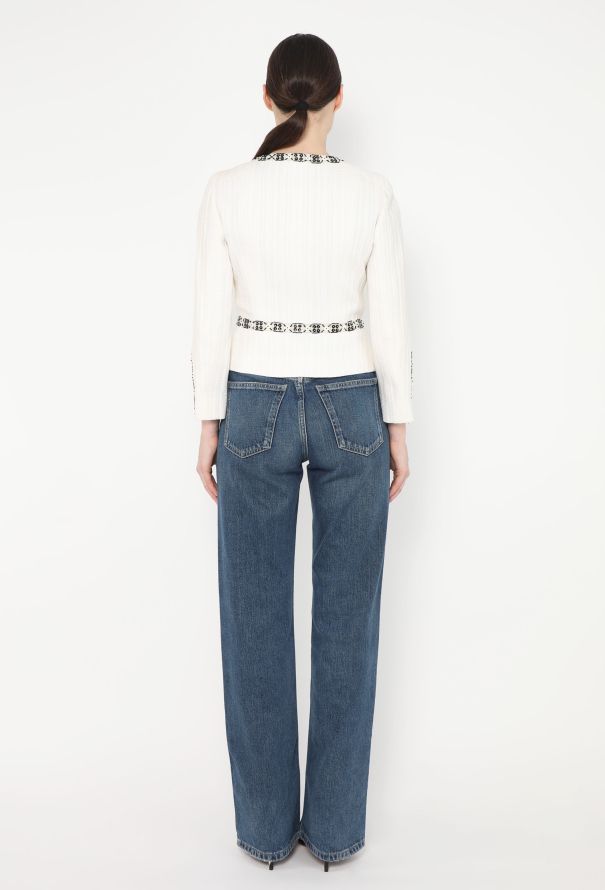 Chanel S/S 2003 Embellished Trim Tweed Jacket - 6