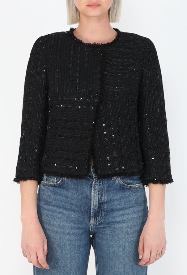 Chanel Sequin Embroidered Tweed Jacket & Top - 5