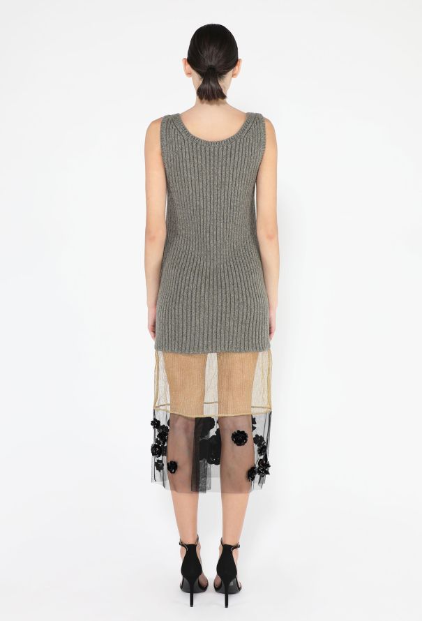 Prada Floral Appliqué Knit Dress, F/W 2022 - 5