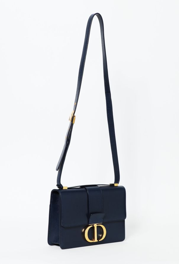 Dior Navy Blue Oblique Canvas and Leather 2 in 1 30 Montaigne