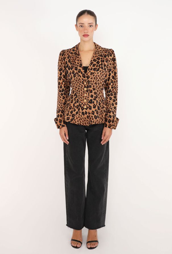Saint Laurent Leopard Printed Silk Blouse, F/W 1992 - 3