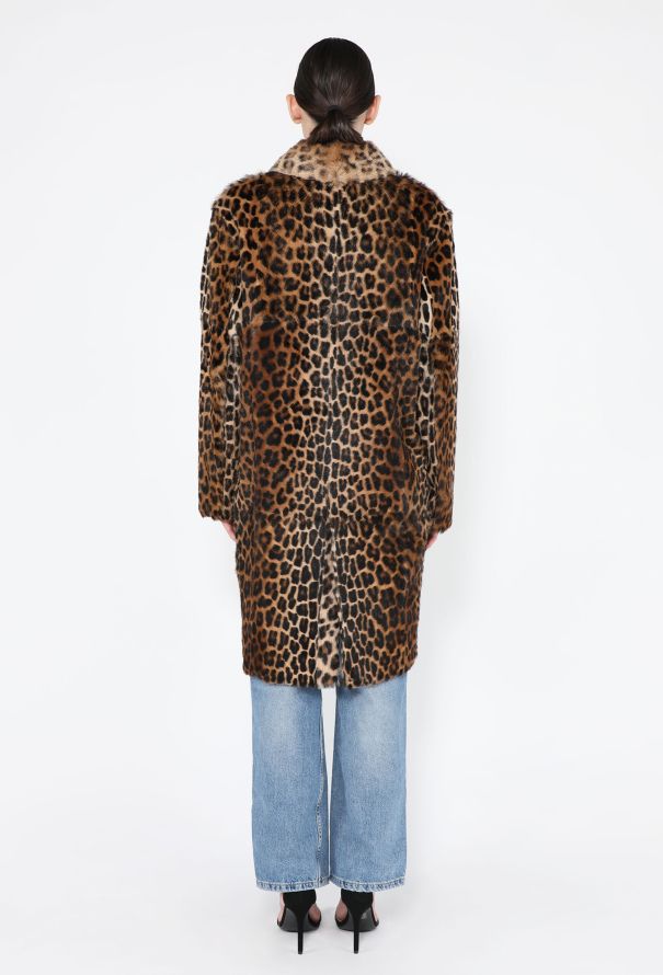 Saint Laurent Cheetah Print Fur-Effect Peacoat, 2025 - 6