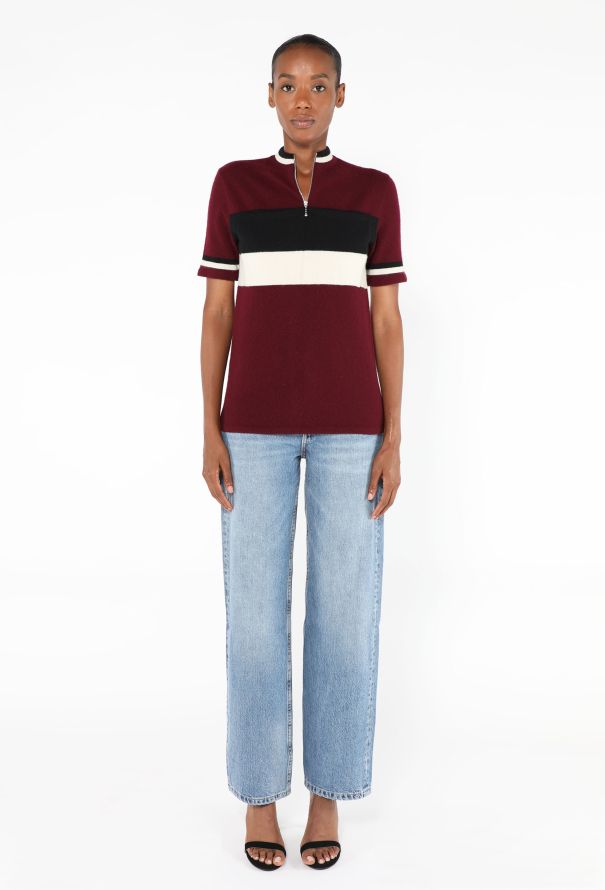 Prada S/S 2016 Striped Quarter Zip Top - 4