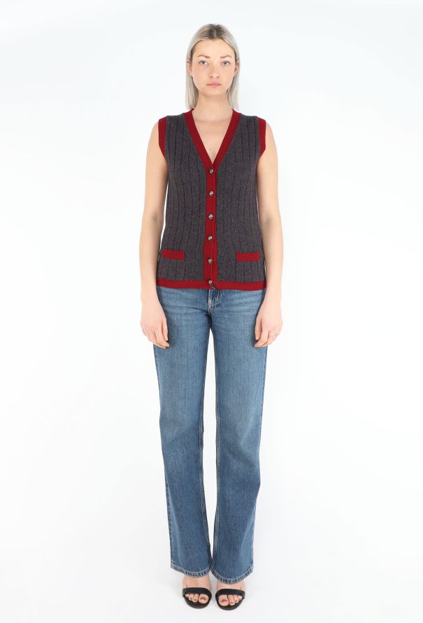 Chanel Rare F/W 1997 Cashmere Ribbed Vest - 4