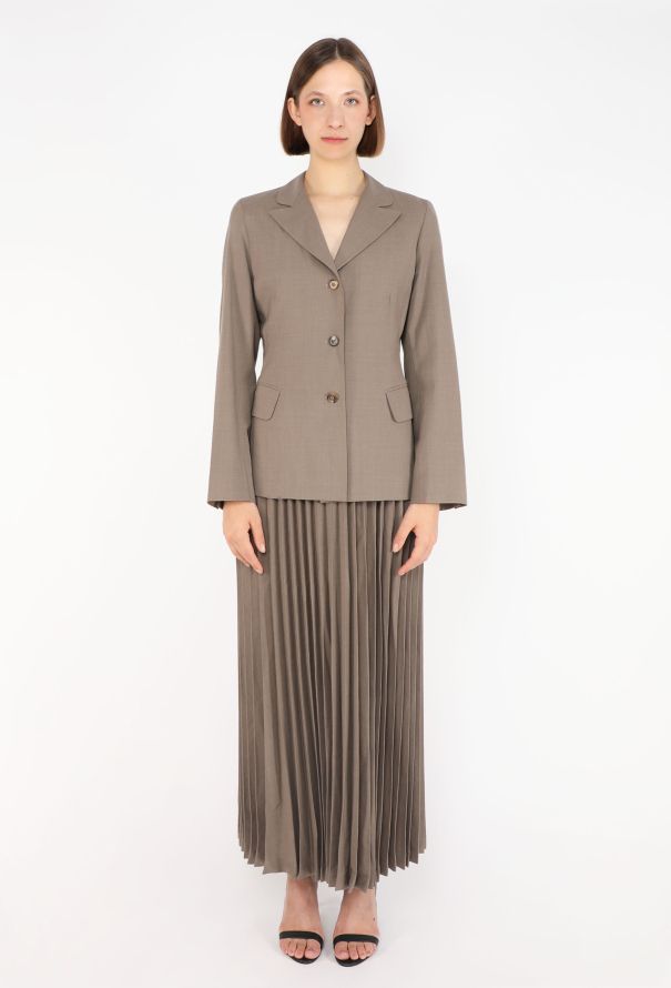 Morgane Le Fay Pleated Maxi Dress & Blazer, 1990s - 2