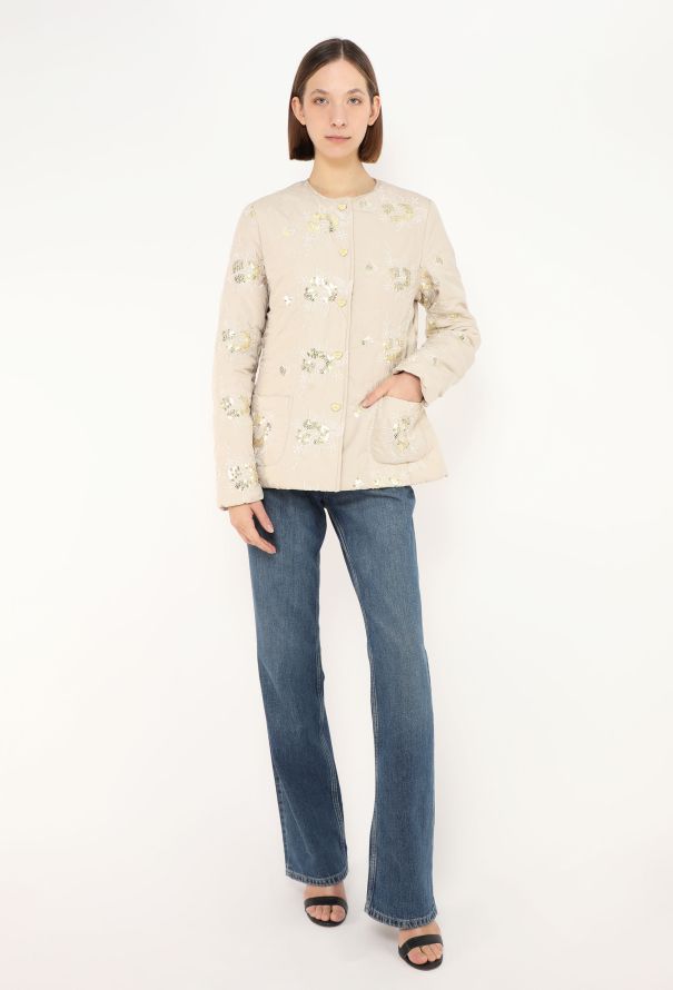 Dior 2002 Sequin Embroidered Duvet Jacket - 2 Dior 2002 Sequin Embroidered Duvet Jacket - 2