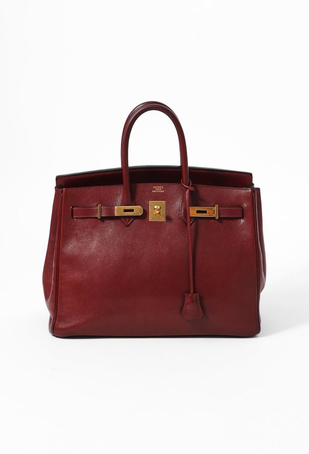 HERMES Black Box Leather Birkin 35 Handbag – Fashion Reloved