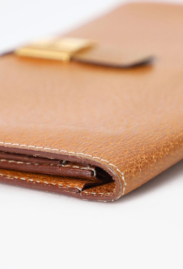 Hermès Rare '90s Gold Peccary Cadenas Wallet - 11