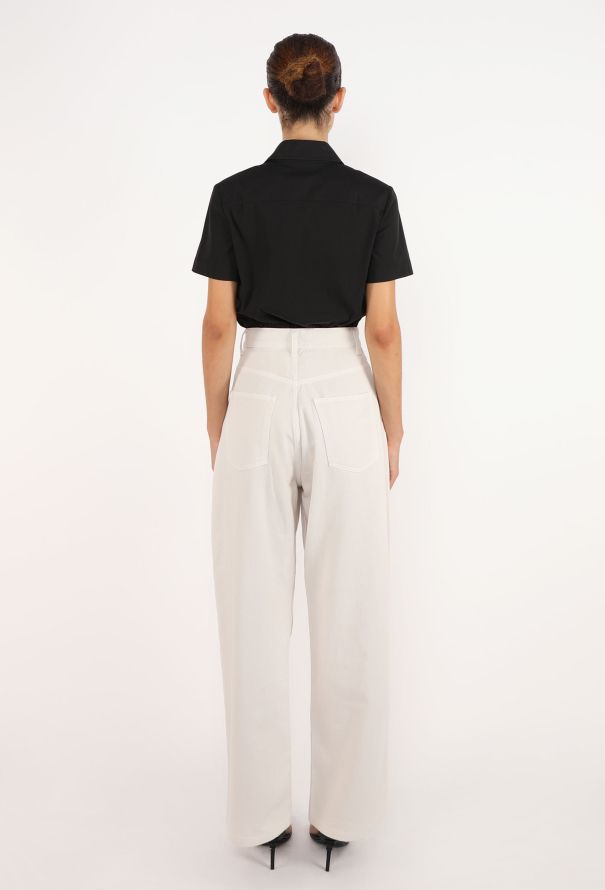 Phoebe Philo White Denim Drop Jeans - 4