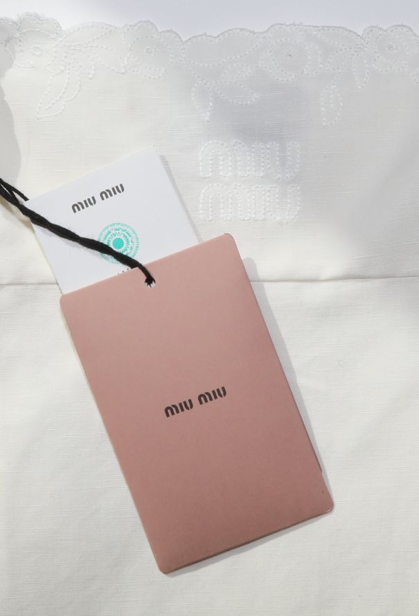 Miu Miu 2025 Embroidered Cotton Slip Dress - 9